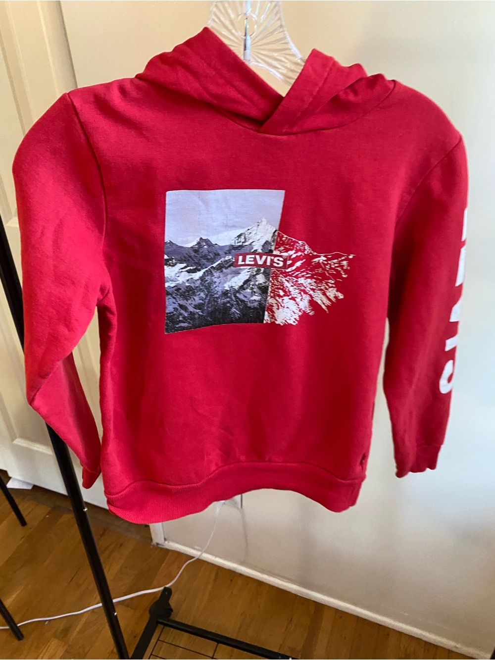 Levi's Boys Red Batwing Logo Pullover Hoodie M